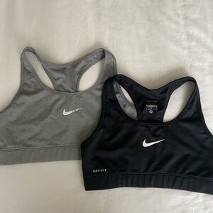 Two Nike Dri-Fit Swoosh Sports Bras